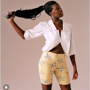 Nwt floral biker shorts Sunbaked Flora Zazamona organic cotton hi-waist Portugal